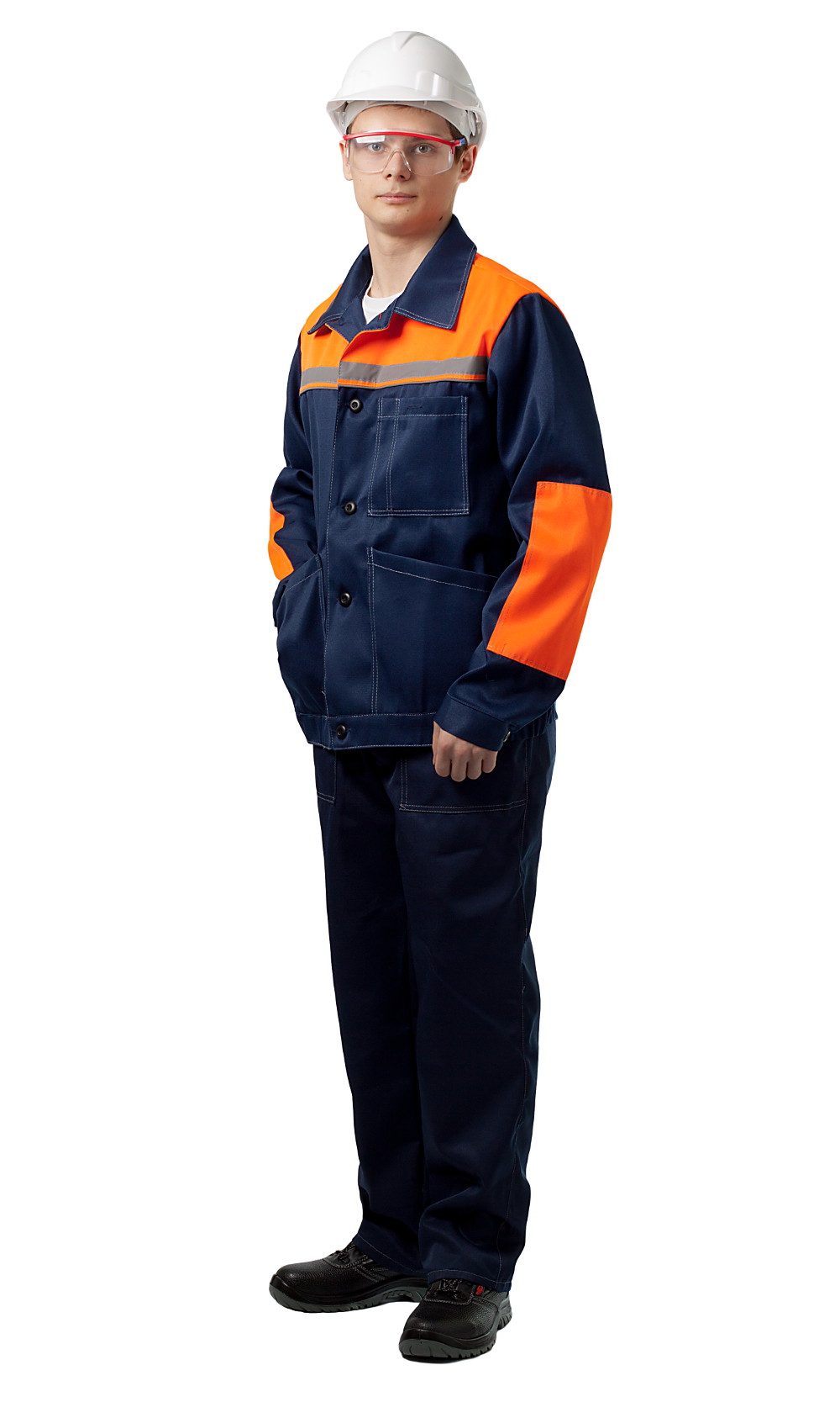 ДНК 109 Костюм «Конвейер» (куртка и полукомбинезон), цвет синий + оранжевый от интернет магазина dnk-kmf.ru, приобрести днк 109 костюм «конвейер» (куртка и полукомбинезон), цвет синий + оранжевый. Фото �2