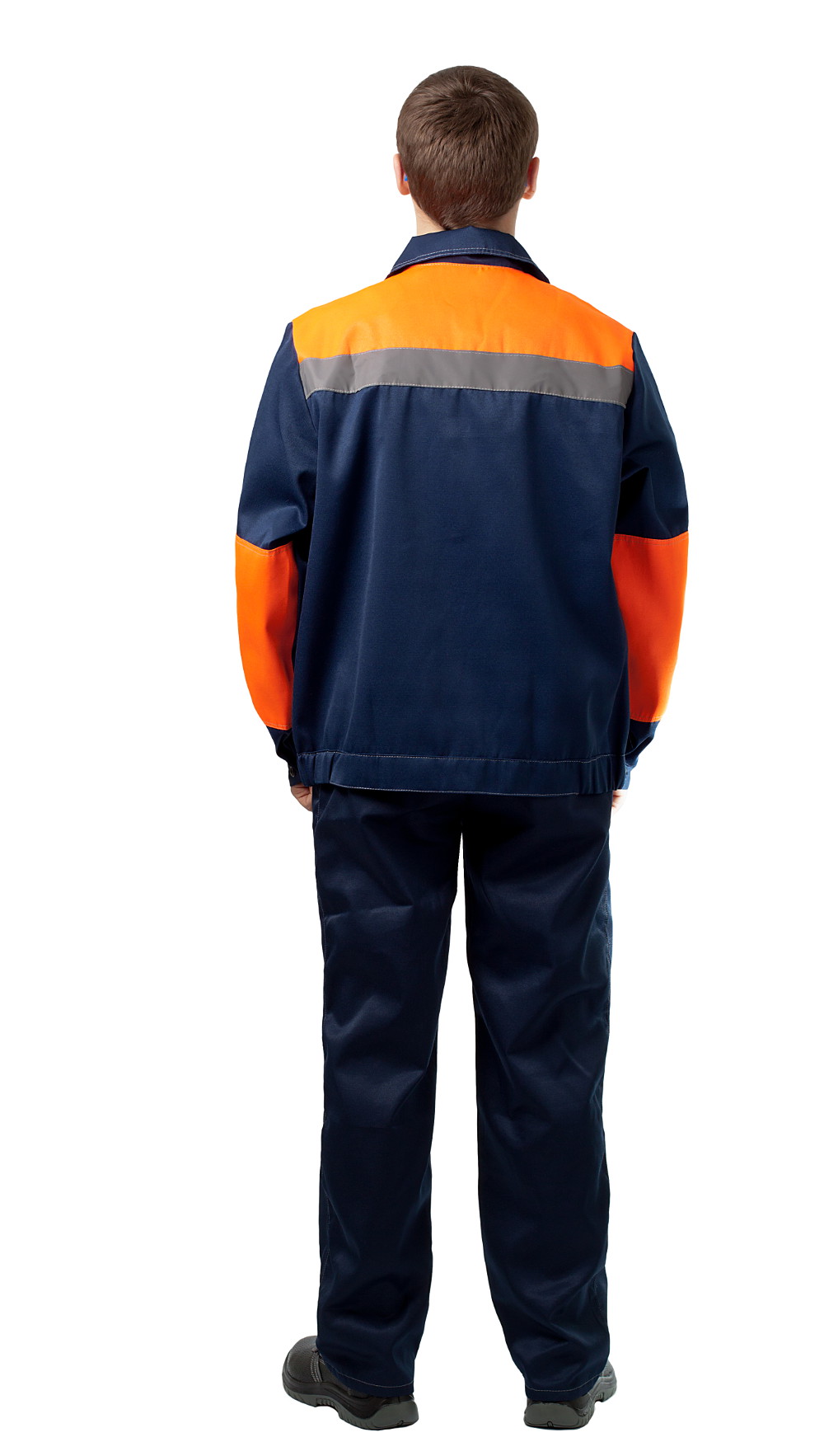 Костюм «Конвейер» (куртка и брюки), цвет синий + оранжевый. Фото �3