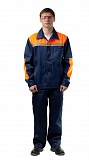 Костюм «Конвейер» (куртка и брюки), цвет синий + оранжевый