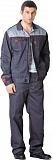 Костюм «ФАВОРИТНЫЙ-1» (куртка и брюки), ткань «Грета», цвет тёмно-серый + серый